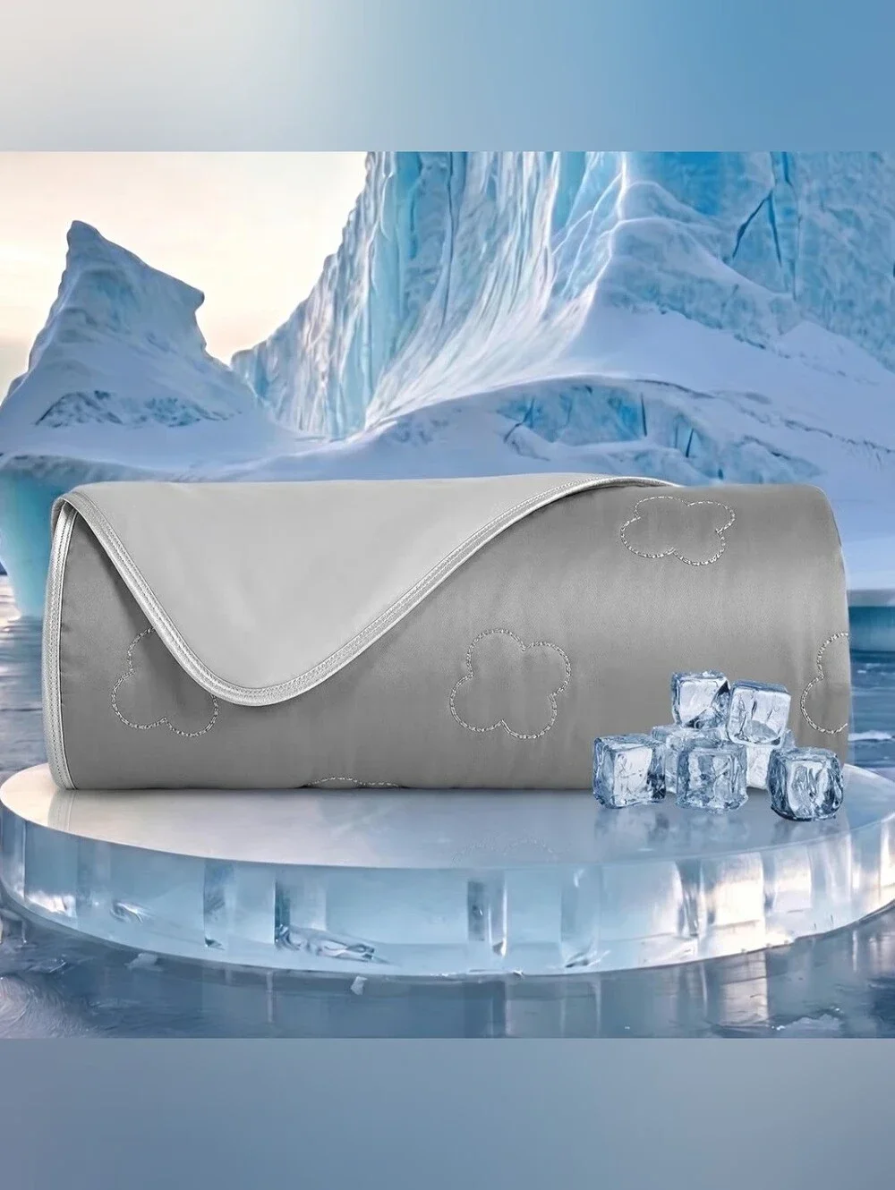 Cooling Blanket - Light Gray Cooling Bed Blanket